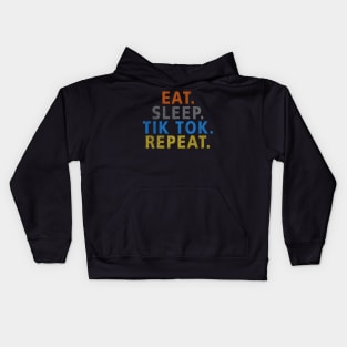 Eat Sleep tiktok Repeat retro vintage colors Kids Hoodie